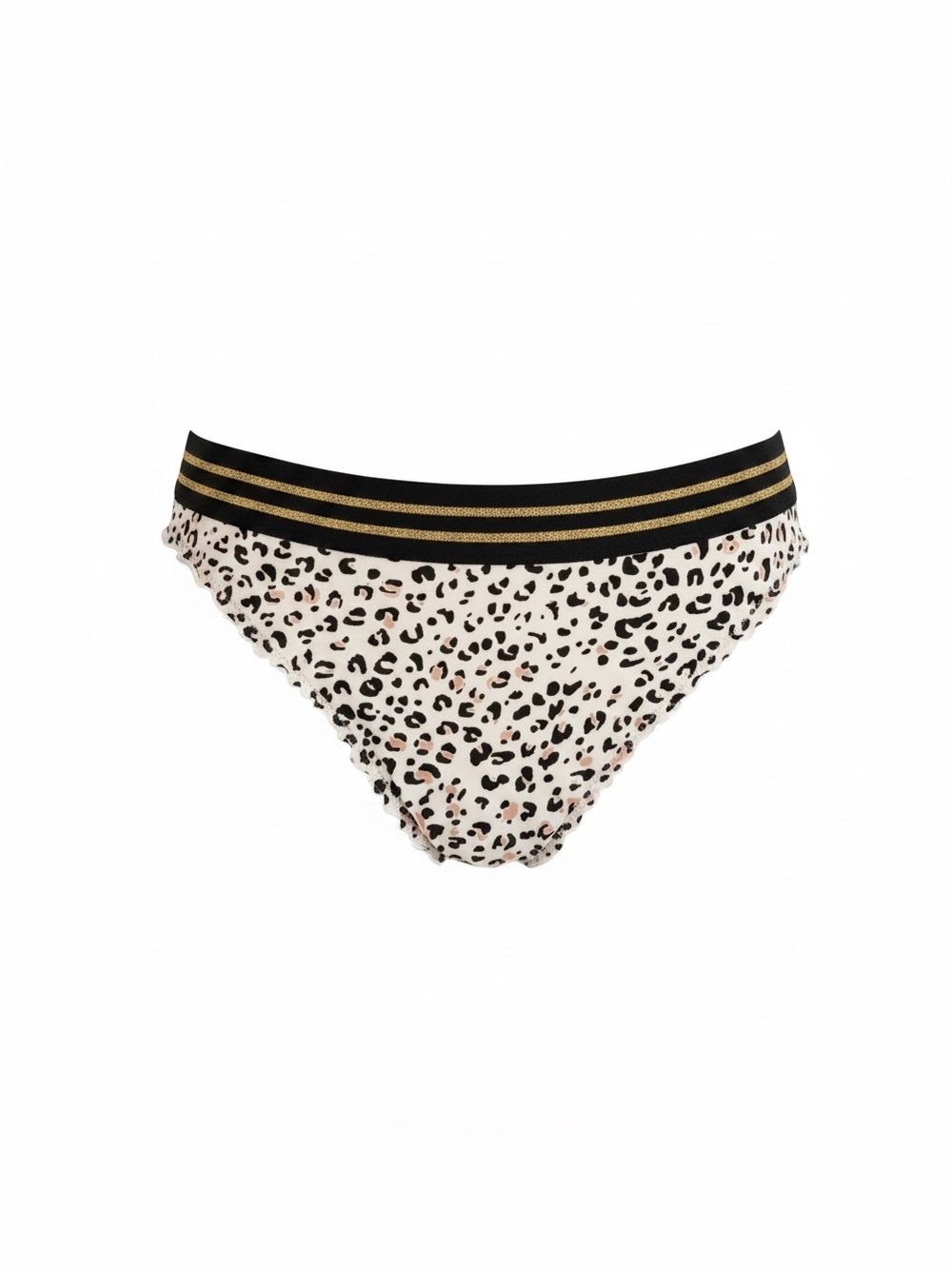 H&M Black & Gold Leopard Print Bikini Bottoms - Size 2, Like New